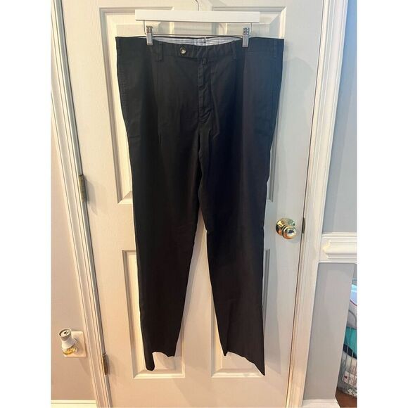 Faconnable Black Flat Front Chino Pants sz 38 EUC - Picture 1 of 9